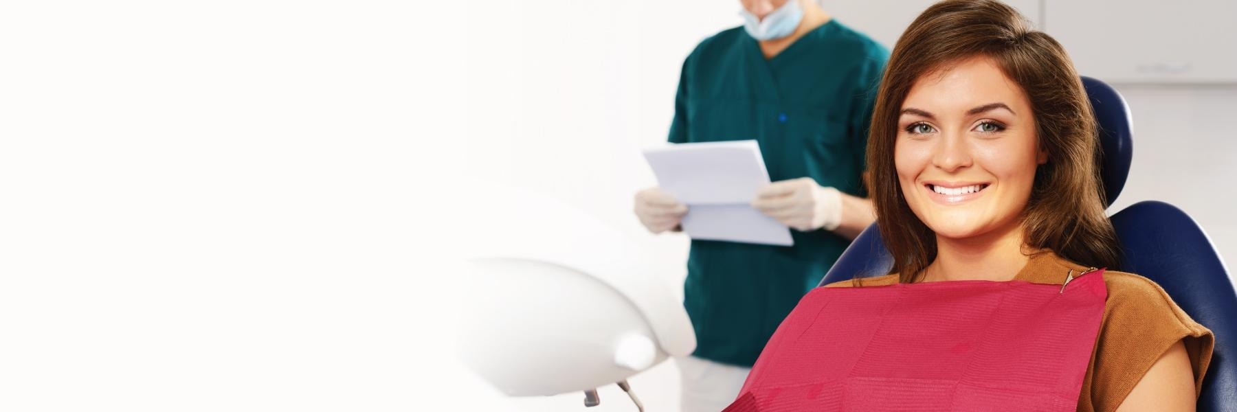 woman getting ready for dental check up